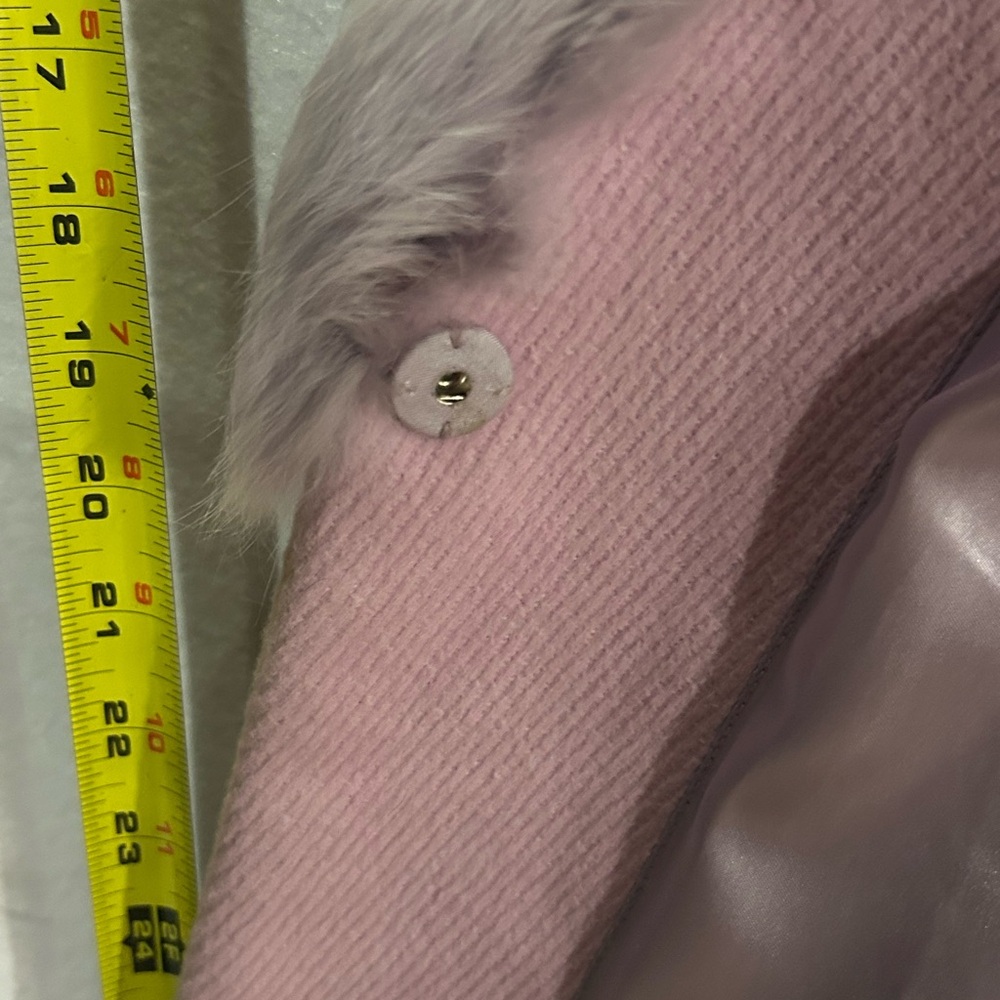 bebe Pink Trench Coat with Faux-Fur Collar and Cuffs 4033 - Picture 4 of 15